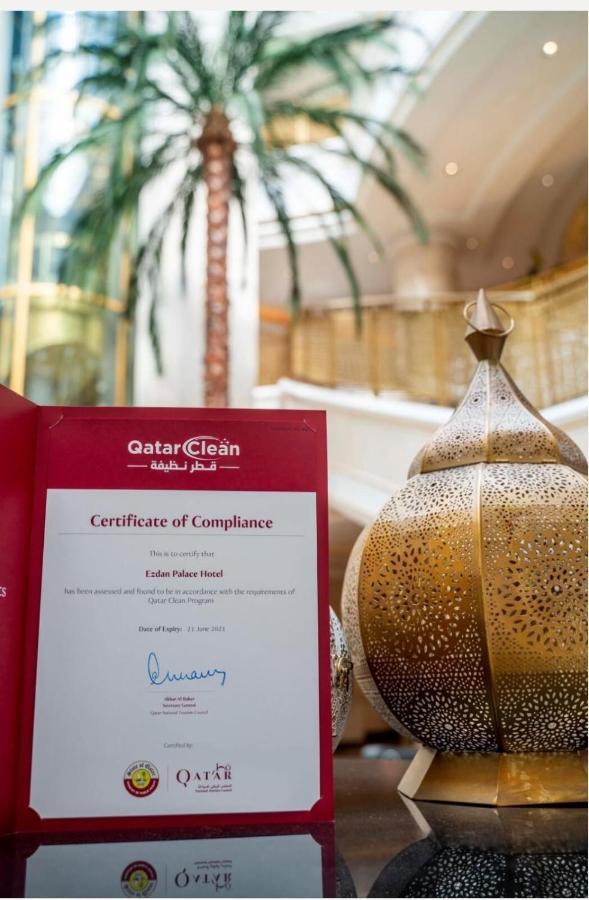 Ezdan Palace Hotel Doha Eksteriør bilde A certificate of compliance with the Qatar Clean program